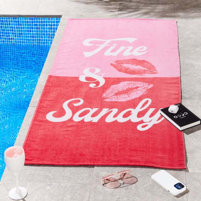 Sassy B Fine and Sandy Cotton Beach Towel - Pink - That Home Shop
