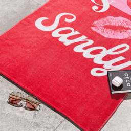 Sassy B Fine and Sandy Cotton Beach Towel - Pink - That Home Shop - thumbnail 3