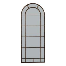 Rust Effect Large Arched Window Mirror - Brown - That Home Shop