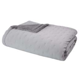 Catherine Lansfield Cosy Nori Soft Sherpa Bedspread - Silver - That Home Shop - thumbnail 6