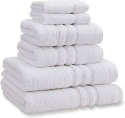 Catherine Lansfield Zero Twist Cotton 6 Piece Towel Bale Set - White - That Home Shop - thumbnail 7