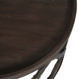 Kielder Solid Carved Wooden Coffee Table in Dark Brown - Brown - That Home Shop - thumbnail 3
