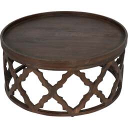 Kielder Solid Carved Wooden Coffee Table in Dark Brown - Brown - That Home Shop - thumbnail 2