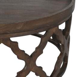 Kielder Solid Carved Wooden Coffee Table in Dark Brown - Brown - That Home Shop - thumbnail 4