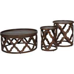 Kielder Solid Carved Wooden Coffee Table in Dark Brown - Brown - That Home Shop - thumbnail 5