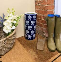 Blue With White Flower Umbrella Stand -  - That Home Shop - thumbnail 2