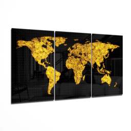 World Map Glass Art Mega Glass Wall Art -  - That Home Shop - thumbnail 1