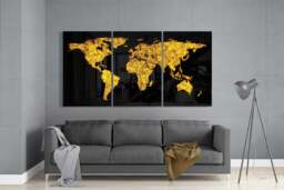 World Map Glass Art Mega Glass Wall Art -  - That Home Shop - thumbnail 3