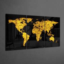 World Map Glass Art Mega Glass Wall Art -  - That Home Shop - thumbnail 2