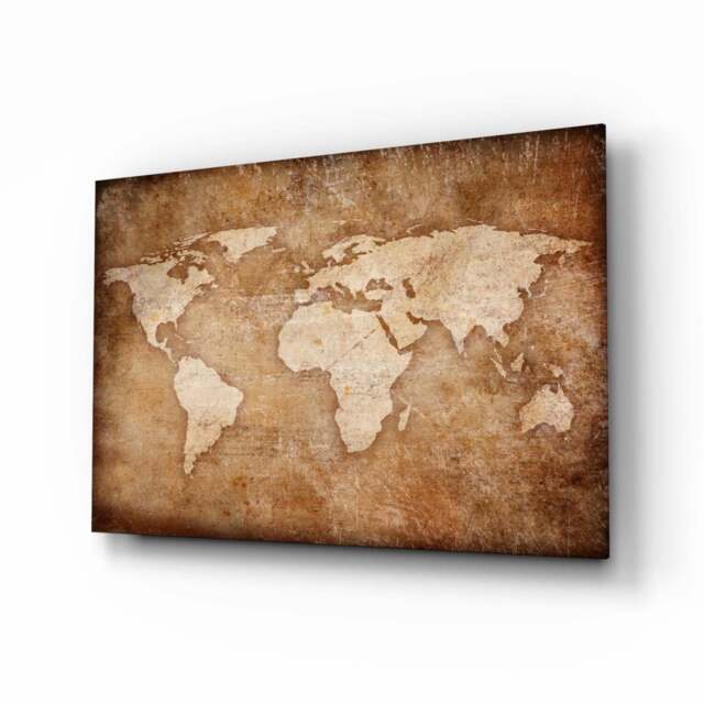 World Map Glass Wall Art -  - That Home Shop