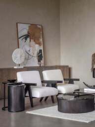 Belvedere Black Set of 2 Nesting Side Tables - Black Tint Glass Black Markino Marble - That Home Shop - thumbnail 7