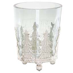 Noel Collection Small Christmas Tree Crackled Candle Holder -  - That Home Shop