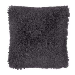 Catherine Lansfield Cuddly Deep Pile Faux Fur Cushion - Charcoal Grey - That Home Shop - thumbnail 2