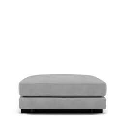 Harper Ottoman - Giada Textured Chenille: Silver