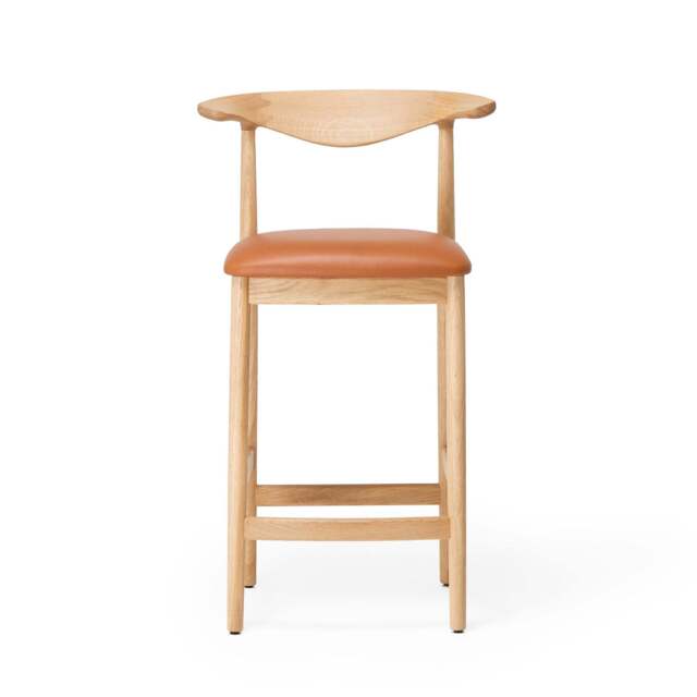 Delta Counter Stool Oak & Tan Leather - image 1