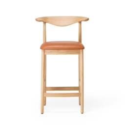 Delta Counter Stool Oak & Tan Leather - thumbnail 1