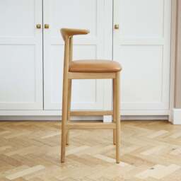 Delta Counter Stool Oak Tan Leather by The Conran Shop