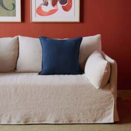 Wallis Linen Cushion Cover Blue 50 x 50cm - thumbnail 2