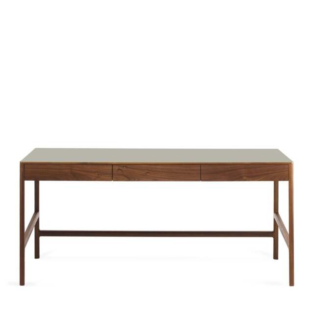 Domus 3 Drawer Desk Walnut & Pebble - image 1