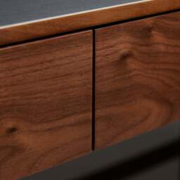 Domus 3 Drawer Desk Walnut & Pebble - thumbnail 6