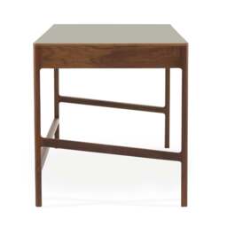 Domus 3 Drawer Desk Walnut & Pebble - thumbnail 3