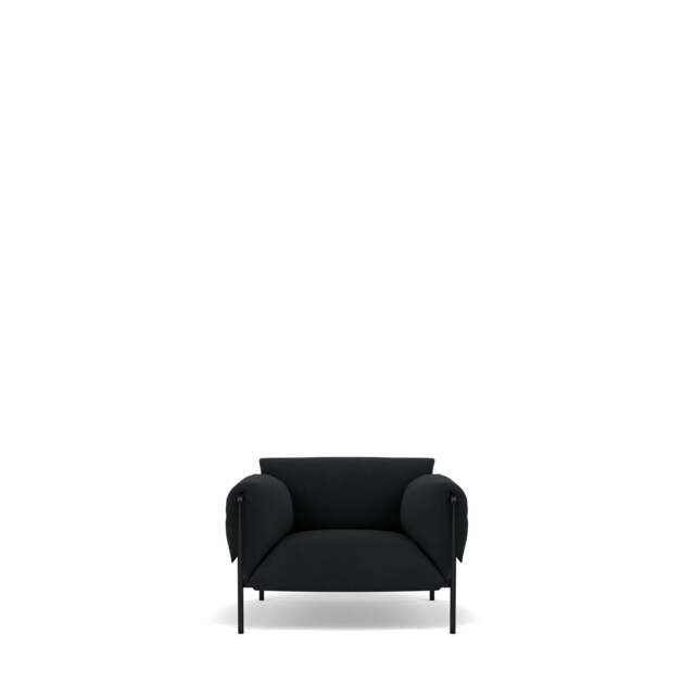 Fold Indoor Armchair With Arms - Kairos Leather: Slate Grey