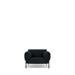 Fold Indoor Armchair With Arms - Kairos Leather: Slate Grey