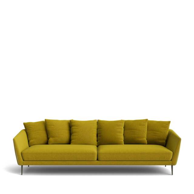 Menton 4-Seater Sofa - Lario Duro Velvet: Olive