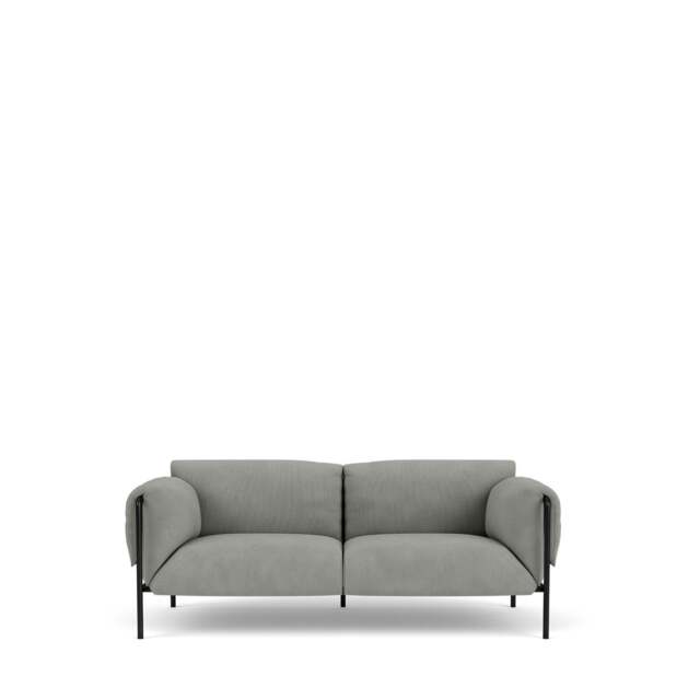 Fold Indoor 2-Seater Sofa With Arms - Giada Textured Chenille: Jade