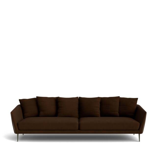 Menton 4-Seater Sofa - Kairos Leather: Chocolate Forest