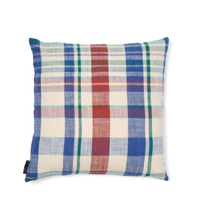 Marabar Cushion Cover Blue & Cinnabar 50 x 50cm - image 1
