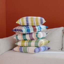 Marabar Cushion Cover Blue & Cinnabar 50 x 50cm - thumbnail 5