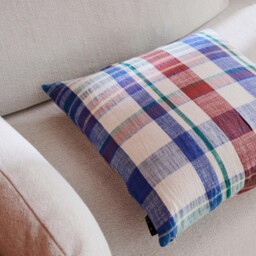 Marabar Cushion Cover Blue & Cinnabar 50 x 50cm - thumbnail 3