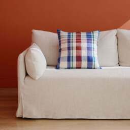 Marabar Cushion Cover Blue & Cinnabar 50 x 50cm - thumbnail 2