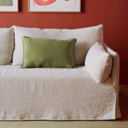 Wallis Linen Cushion Cover Olive 60 x 40cm - thumbnail 2