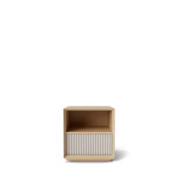 Pillar 1-Drawer Bedside Table Oak & Stone