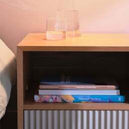 Pillar 1-Drawer Bedside Table Oak & Stone - thumbnail 3