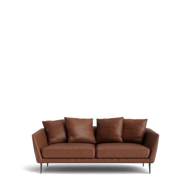 Menton 2-Seater Sofa - Tosca Leather: Saddle