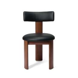 Pip Dining Chair Walnut & Black Leather