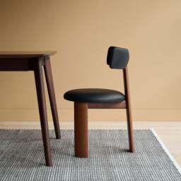 Pip Dining Chair Walnut & Black Leather - thumbnail 4