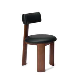 Pip Dining Chair Walnut & Black Leather - thumbnail 6