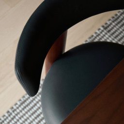 Pip Dining Chair Walnut & Black Leather - thumbnail 5