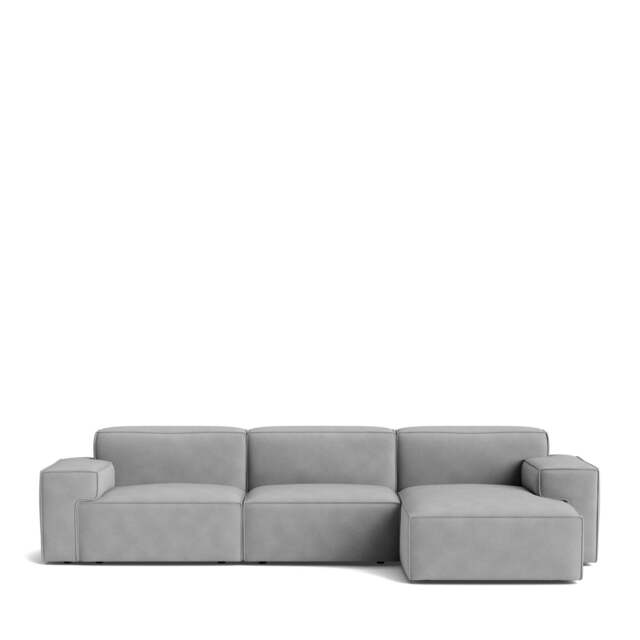Livello Corner Sofa Right Facing - Giada Textured Chenille: Silver