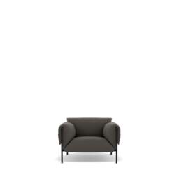 Fold Indoor Armchair With Arms - Prescott Leather: Iron