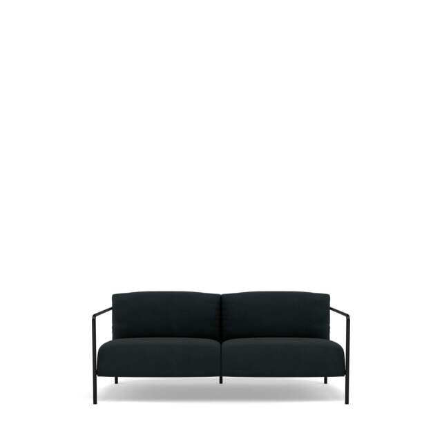Fold Indoor 2-Seater Sofa - Kairos Leather: Slate Grey