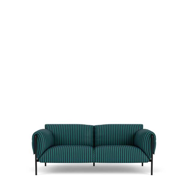 Fold Outdoor 2-Seater Sofa With Arms - Strange Loves: Blue Mojito