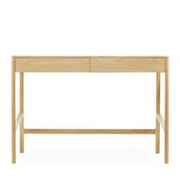 Domus 2 Drawer Desk Oak & Pebble - thumbnail 3