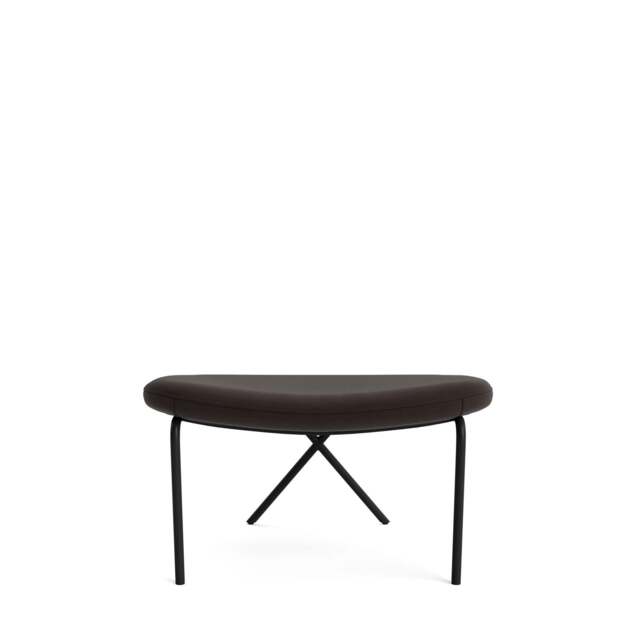 Cross Leg Ottoman - Prescott Leather: Chocolate