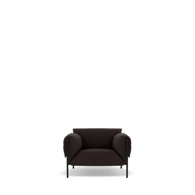 Fold Indoor Armchair With Arms - Prescott Leather: Chocolate