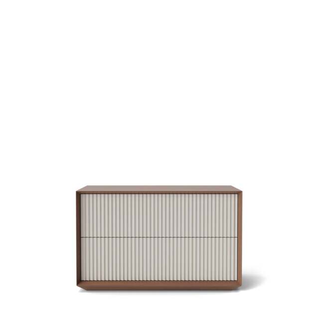 Pillar 2-Drawer Unit Walnut & Stone - image 1